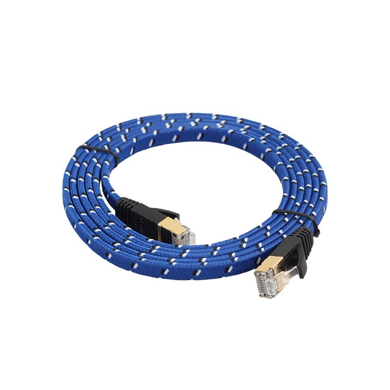 Cat7 Ethernet Kabel, Gevlochten CAT7 Hoge Snelheid Professionele Metalen Shell Kristal Hoofd Stp Draden CAT7 RJ45 Ethernet Kabel