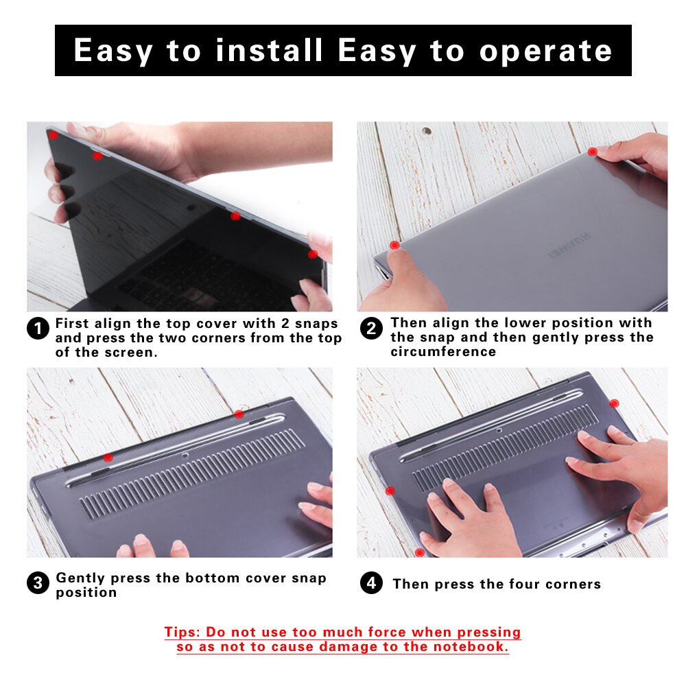 Matte Laptop Case for Huawei MateBook D14 D15/13/14/MateBook X Pro/X /MagicBook 14/15/Pro 16.1/X 14/X 15 Black Hard Shell