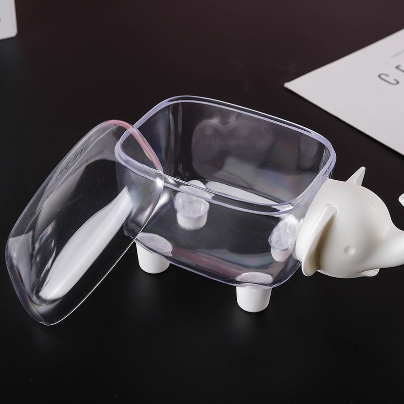 Desktop Decorative Cotton Swab Storage Box Paper Clip Plastic Container Stand Cartoon Elephant Shaped Toothpick Holders Case