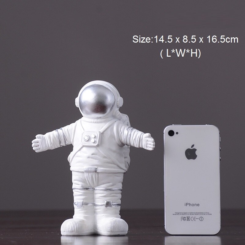 Astronaut Beeldje Voor Huisinrichting Kantoor Accessoires Ornamenten Voor Slaapkamer Woonkamer Decoratie Reson Standbeeld Art Sculptuur: Siver Hug L