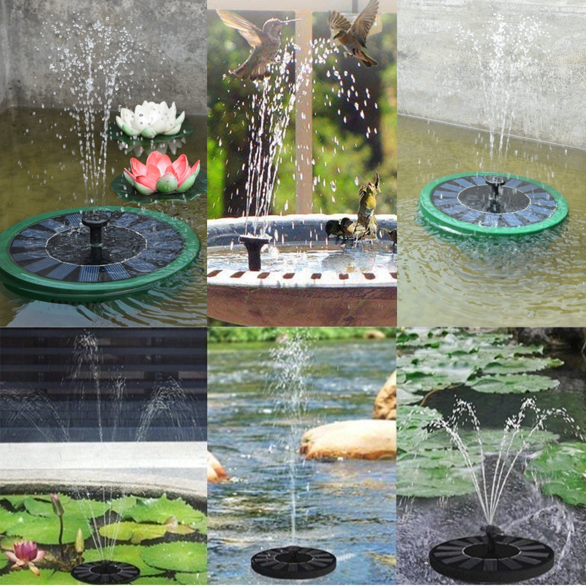 Solar Fountain Pump Water Pumps Solar Panel Fountains Waterfalls Floating Water Pump for Birdbath Pool Pond Garden