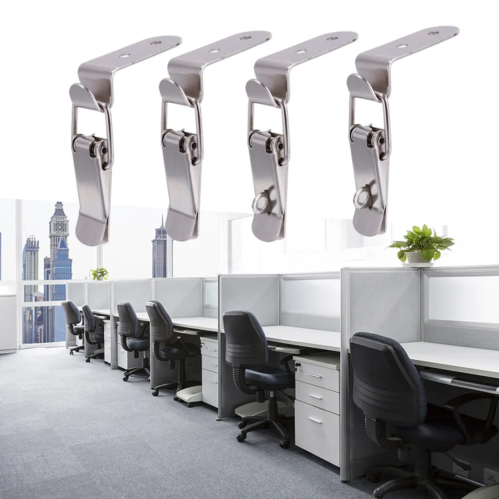 Holzkisten-Haspeln, Klemmhaken, Federverschlüsse aus Edelstahl, 90-Grad-Schnalle mit Entenmund, Hakenboxen, Kniehebelklemmen-Haspeln