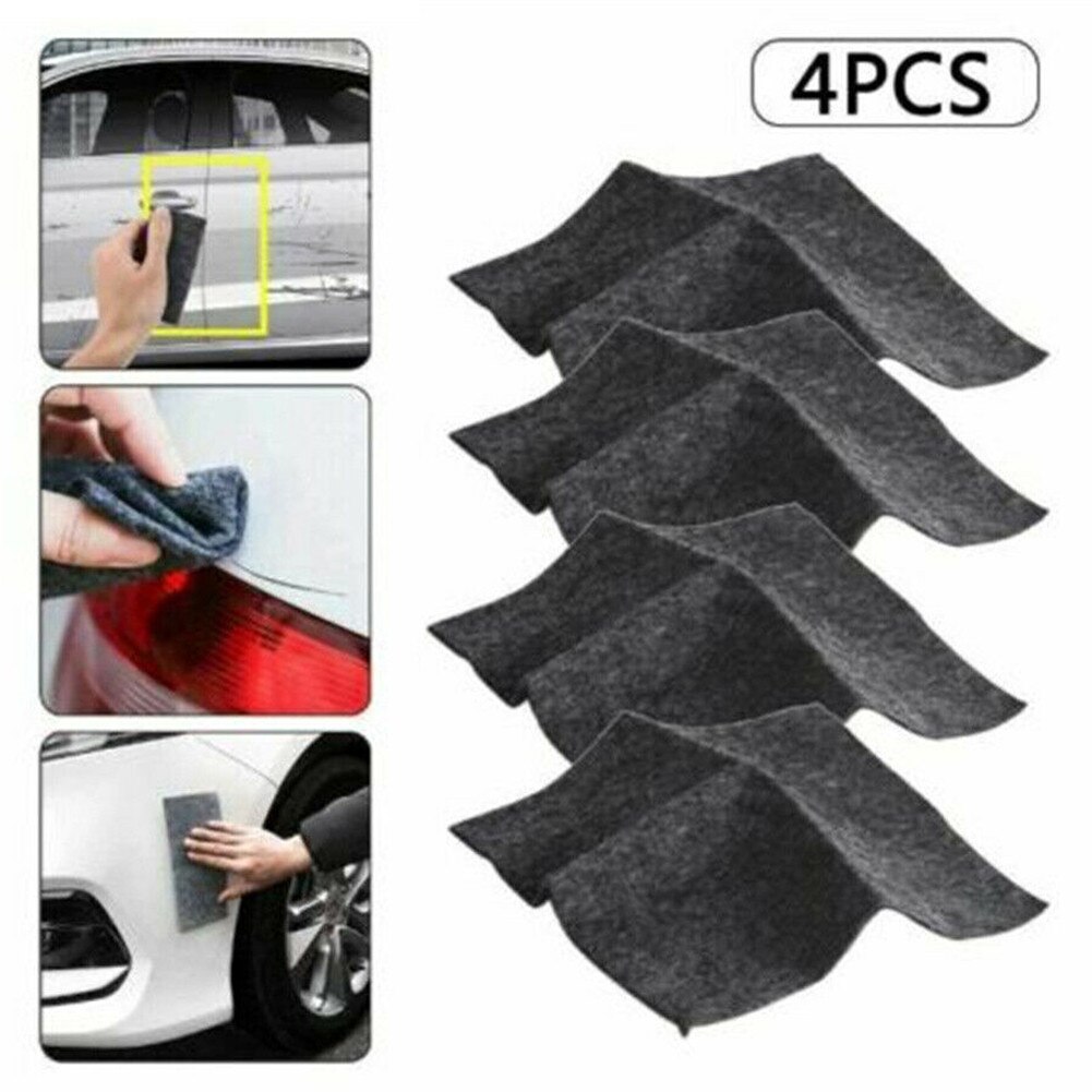 Auto nano bil ridse reparationsklud 4 stk nano gnistre bil ridsefjerner klud ridse -viskelæder overflade reparation biltilbehør