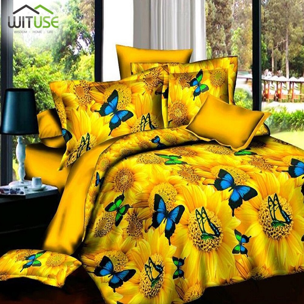 Light Family Down Quilt Twin Queen Bedding Sets 3d Quilt Duvet Cover Pillowcase Set Flowers Printing Decorate Family Bedroom
