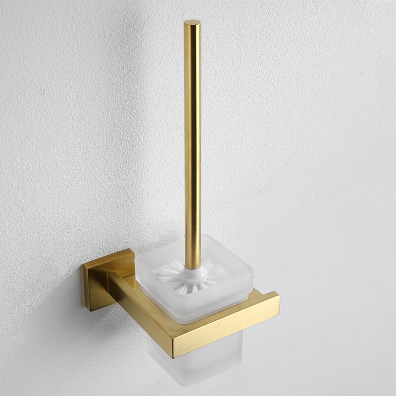 Accesorios de baño de oro cepillado, soporte de papel higiénico, gancho de pared, colgador de toalla, organizador de cocina de acero inoxidable, estante de barra de toalla