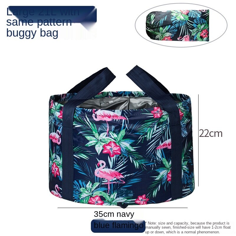 Foldable Foot Tub Portable Bath Bag Wash Basin Water Bucket Large Capacity Bath Feet Spa Massage Washing Tub For Outdoor Travel: Blue Bird  21L
