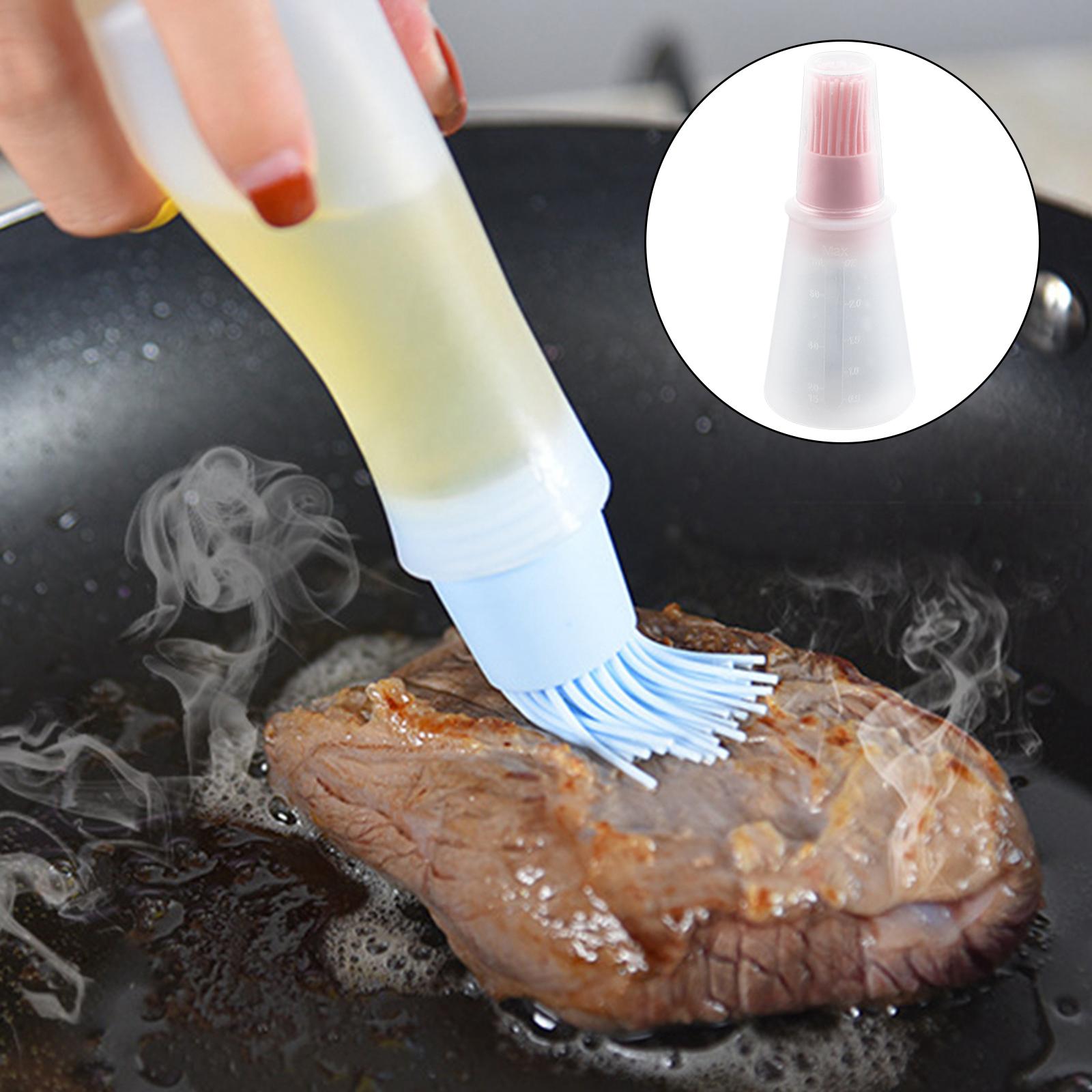 Brochas de silicona de grado alimenticio para barbacoa/pastelería, pinceles para prensar aceite para Cocina: Pink