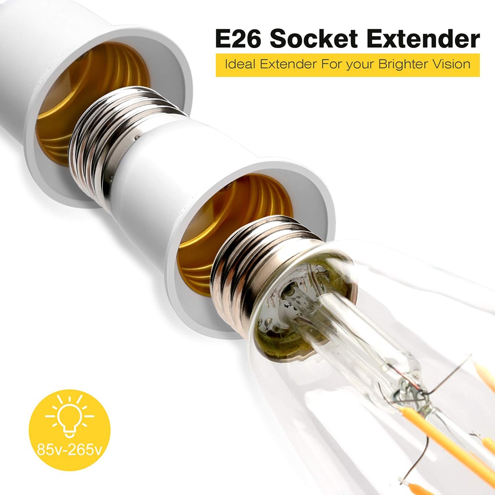 E27/E26 om E27/E26 Gloeilamp Socket Extender Light Adapter E27/E26 Socket Extender Draagbare Verlichting accessoire Transformator D35