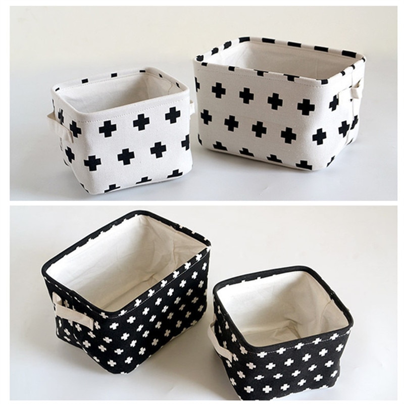 Panier de rangement pliable imprimé croix fulllove noir sml xl pour vêtements, papeterie, jouets, rangement et organisation de la maison