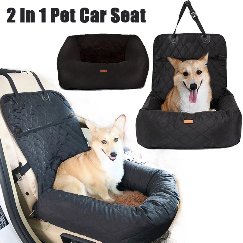 Dog Seat Bed 2 In 1 Hondenhok Hond Car Booster Seat Met Veiligheid Gesp Honden Pad Outdoor Reizen Mand tas Drive Auto Kennel