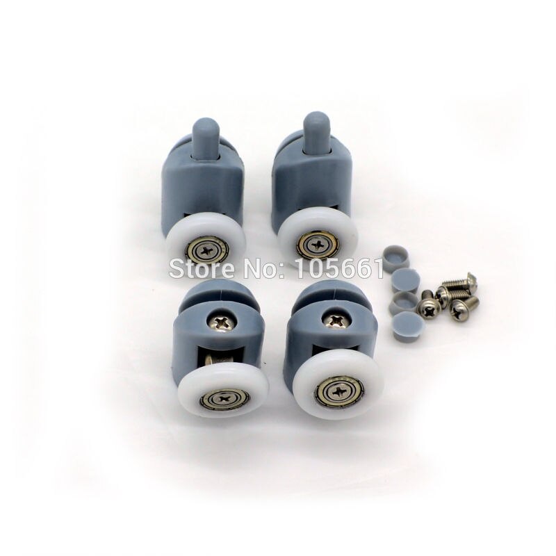 8 Teile/satz Singel oben/Boden Duschtür Rollen Läufer Räder Riemenscheiben 23 MM/25 MM/Schraubdeckel Kappen Geliefert