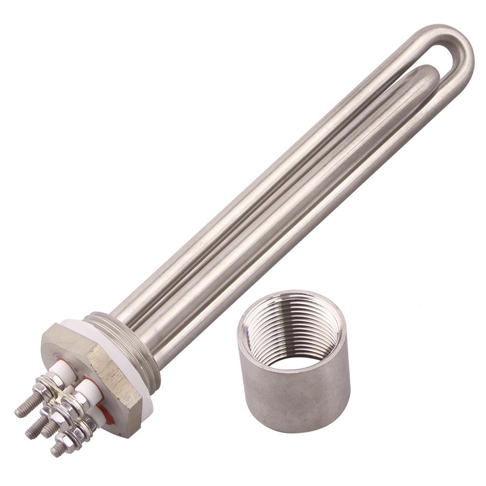 AIICIOO DN25 Stainless Steel Heating Element Immersion for liquid 1inch BSP Thread 32mm 12v 400w: with accessories