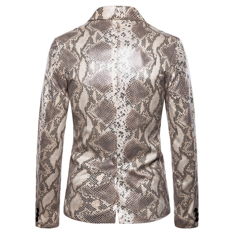 sexy Schlange aufbringen Männer Blazer Hässliche Druck Einer Geschmack Blazer Männer Nachtclub Festival Party Bühne Herren Anzug Jacke Blazer Masculino