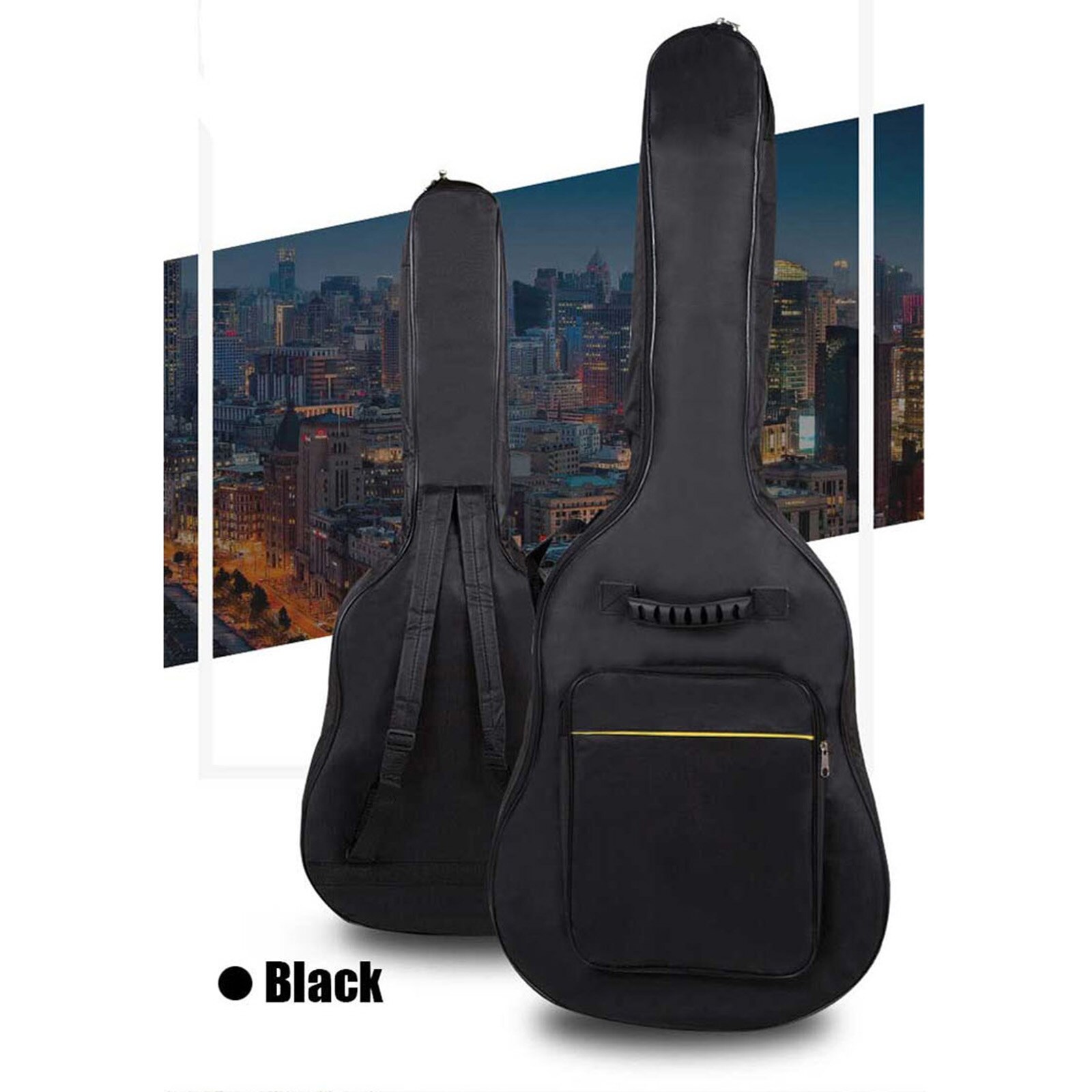 36 "Akoestische Gitaar Tas Gewatteerde Gig Bag Dubbele Bandjes Rugzak Carry Bag Black