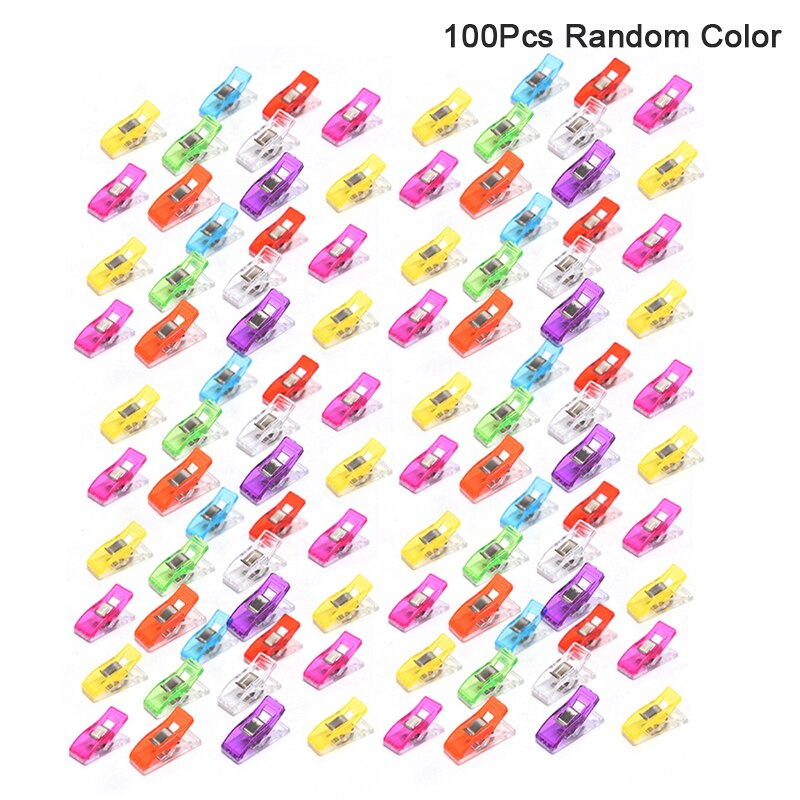 Clips de plástico Multicolor para costura, pinzas para tela, Clips para manualidades de retazos, soporte para ropa, 10/20/50/100 piezas: 100pcs