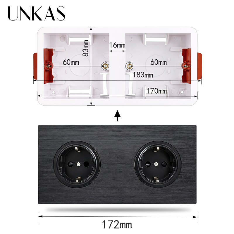 UNKAS Dry Lining Box For Gypsum Board / Drywall / Plasterboad 34mm Depth Wall Switch Socket 86mm / 146mm / 172mm Cassette