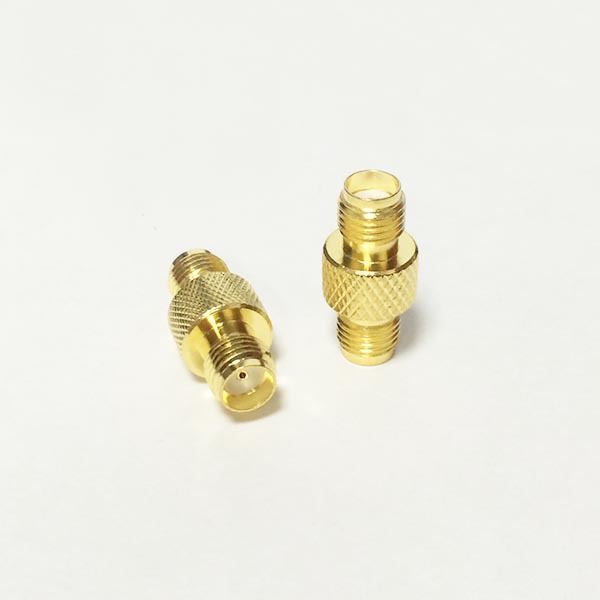 1 pc SMA hembra Jack a hembra conector RF Coax módem convertidor adaptador recto disco texturizado dorado