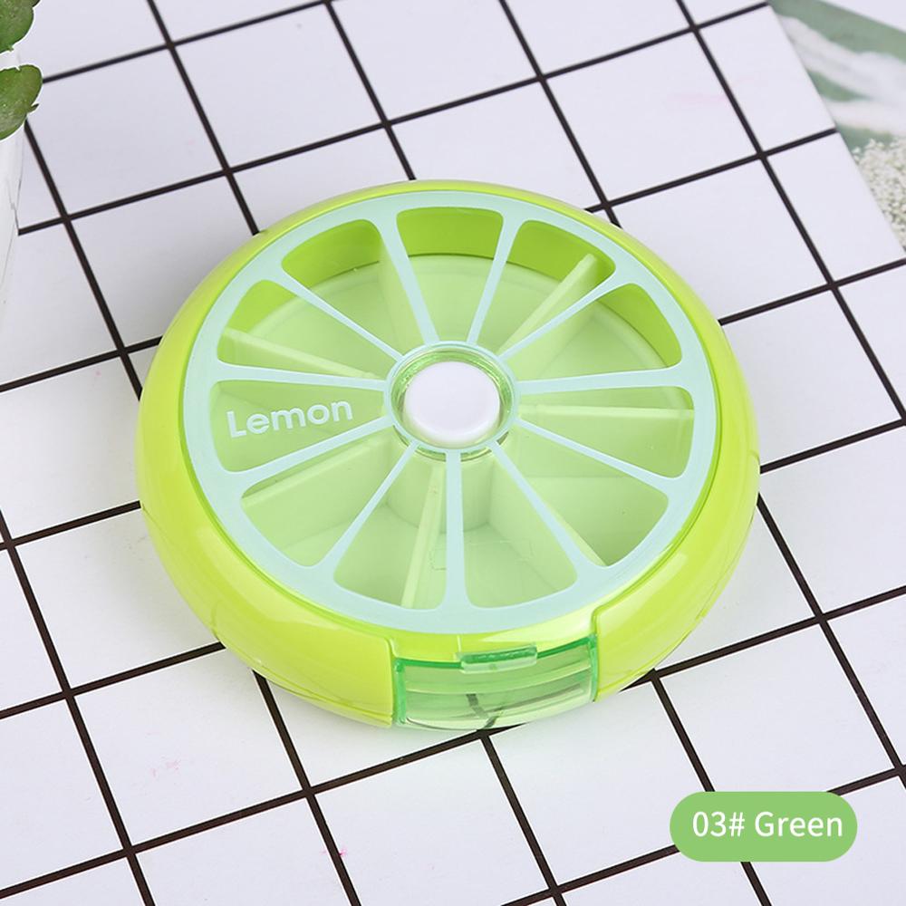 Weekly Rotating Pill Box Case Home First Aid Splitter Tablet Storage Organizer Medicine 7 Day Pill Container For Travel: Green