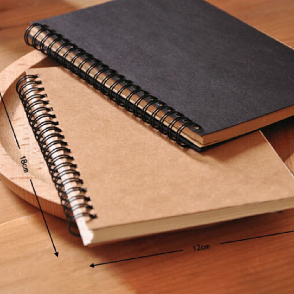 Retro Spiral Bound Coil Sketch Book Blank Paper Art Graffiti Notebook Stationery