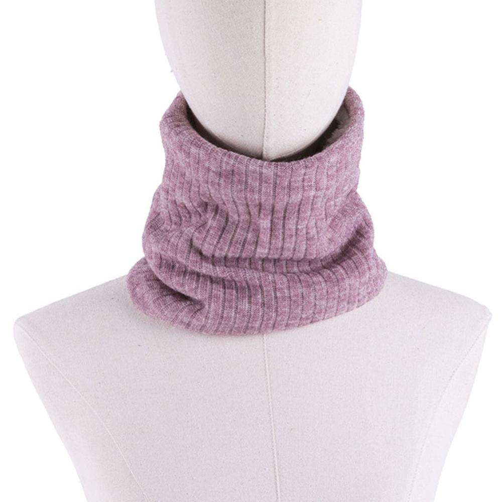 Winter Halswarmer Fleece Sjaal Voor Mannen Vrouwen Gebreide Masker Hals Cover Buis Hoofd Sjaal Voor Fietsen Skiën Wandelen: Leather pink