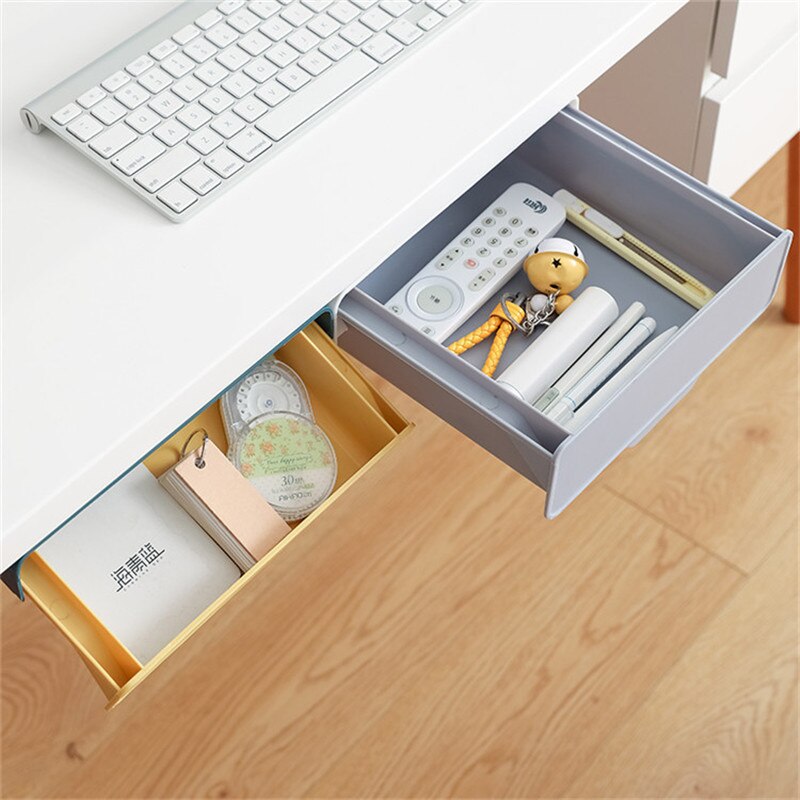 2021Multifunctional kitchen cabinet paste storage box Drawer dust-proof storage box hidden drawer storage box under the table