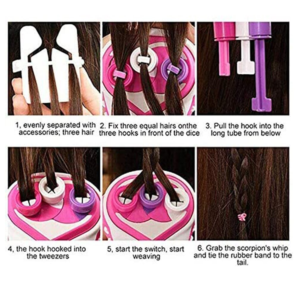 Automatic Hair Braider DIY Hair Knitting Machine Braid Hair Tools Twist Knitting Hair Knitting Roll Twisted Xmas Girl