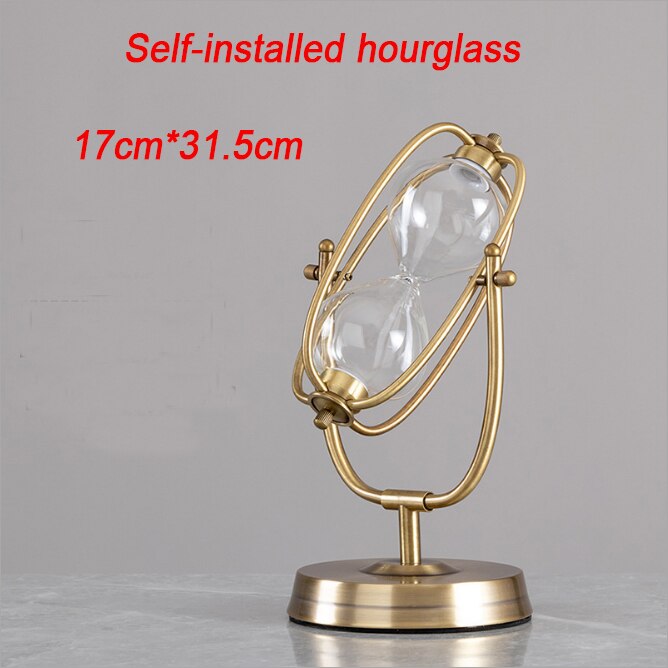 Reloj de arena vacío, decoración del hogar, sala de estar, oficina, hora de Metal, cristal, temporizador, reloj de arena de lujo, gafas de arena, boda: hourglass E