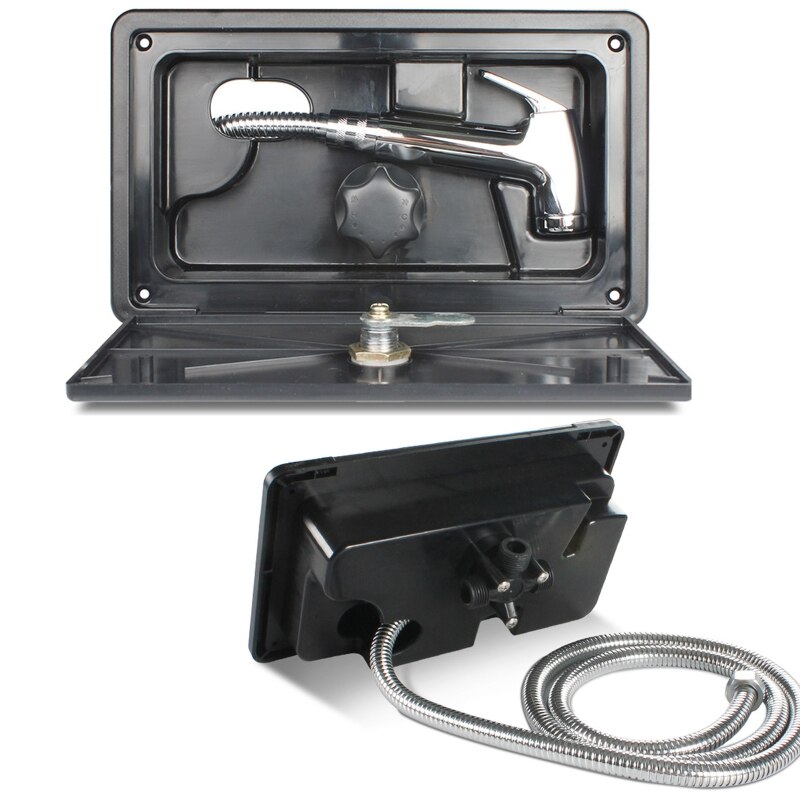 Rv doucheboxset met slot - inclusief douchekraan, doucheslang, douchestang voor boot, camper, caravan