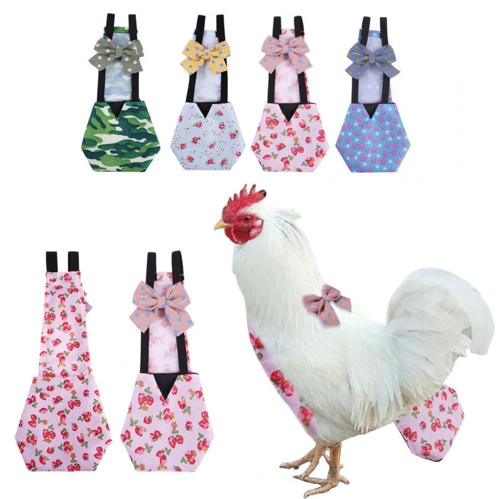 Washable Pretty Soft Chicken Duck Diapers with Bowknot Neat Line Goose Clothes Printing for Farm