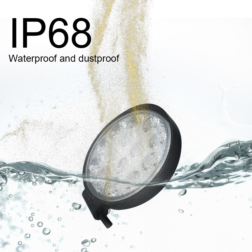 Aslent-Barra de luz Led redonda para obra, 4 pulgadas, 42W, 4200lm, faro delantero para Jeep, ATV, UAZ, SUV, 4WD, 4x4, camión, Tractor, todoterreno, 12v, 24v