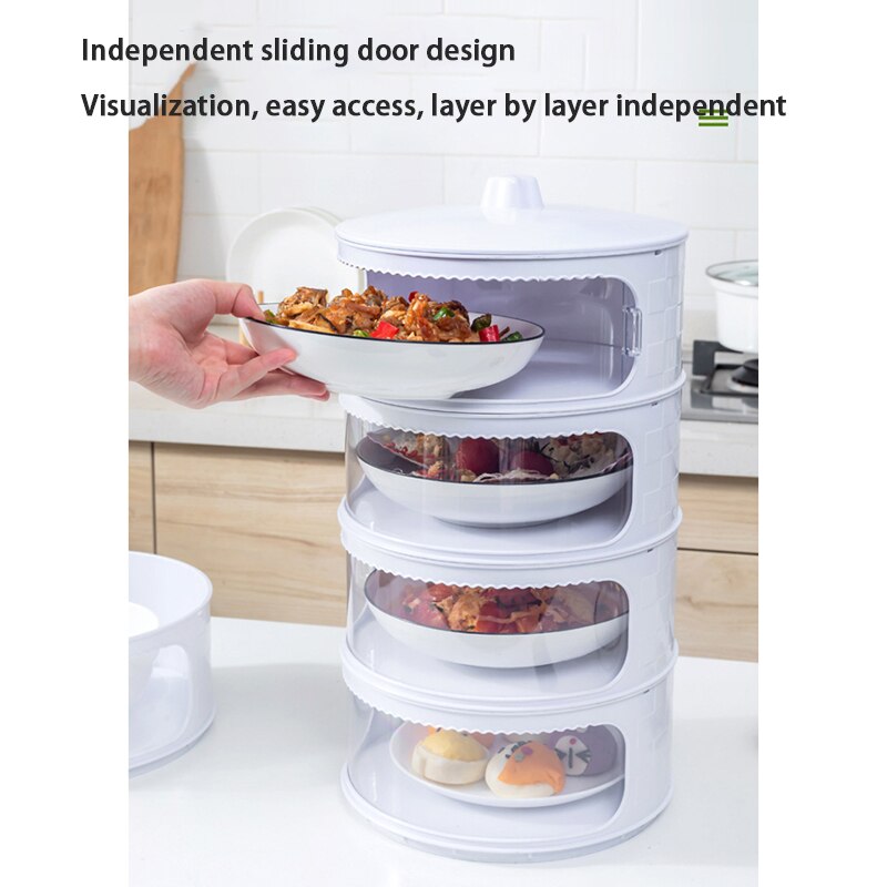 Multi-layer Huishoudelijke Eettafel Restjes Opslag Stof Proof Deksel Voedsel Deksel Stapelbaar Voedsel Isolatie Cover