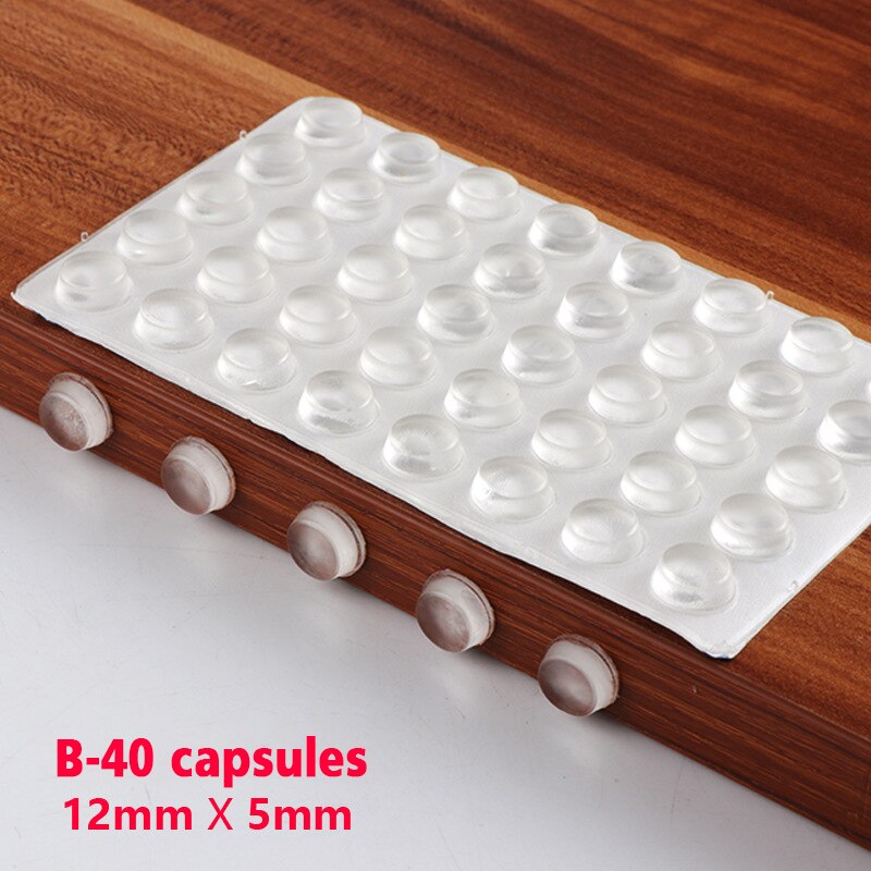 100~10PCS Deur Stopt zelfklevende Siliconen Rubber Pads Kast Bumpers Rubber Demper Buffer Kussen Meubelbeslag (Color : 12.7x12.7x6mm 40pcs