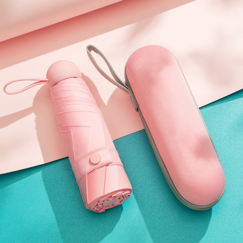 Kobiety luksusowe lekki parasol czarna powłoka parasol 5 krotnie parasol przeciwsłoneczny dla obu płci podróży przenośne kieszonkowe mini parasol