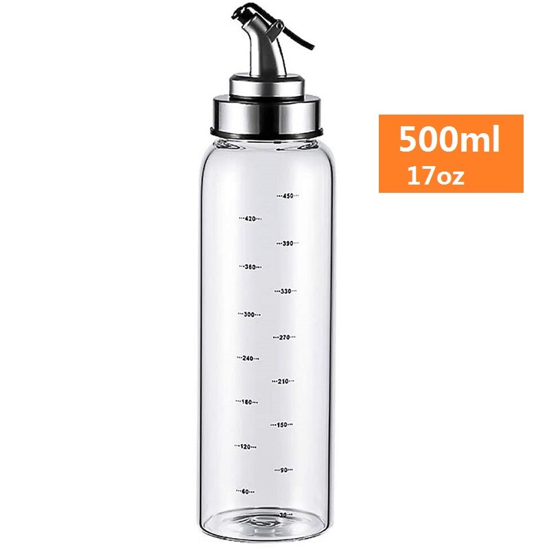 Olivenoljedispenser flaske lekkasjesikker oljesprøyte olje eddik cruet flaske med bpa gratis hell tut olje karaffel karaffel: 500ml 9.8oz