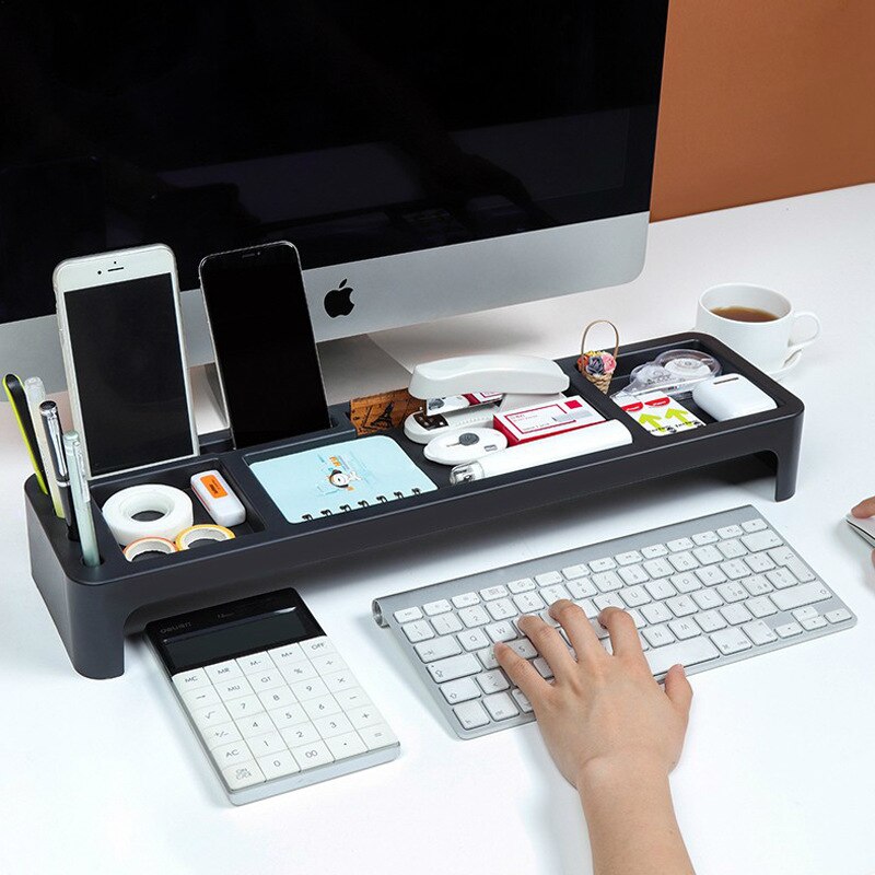 Office Stationery Storage Box Keyboard Storage Rack Stationery Organizer Pencil Holder Cell Phone Stand Grid Multi-function