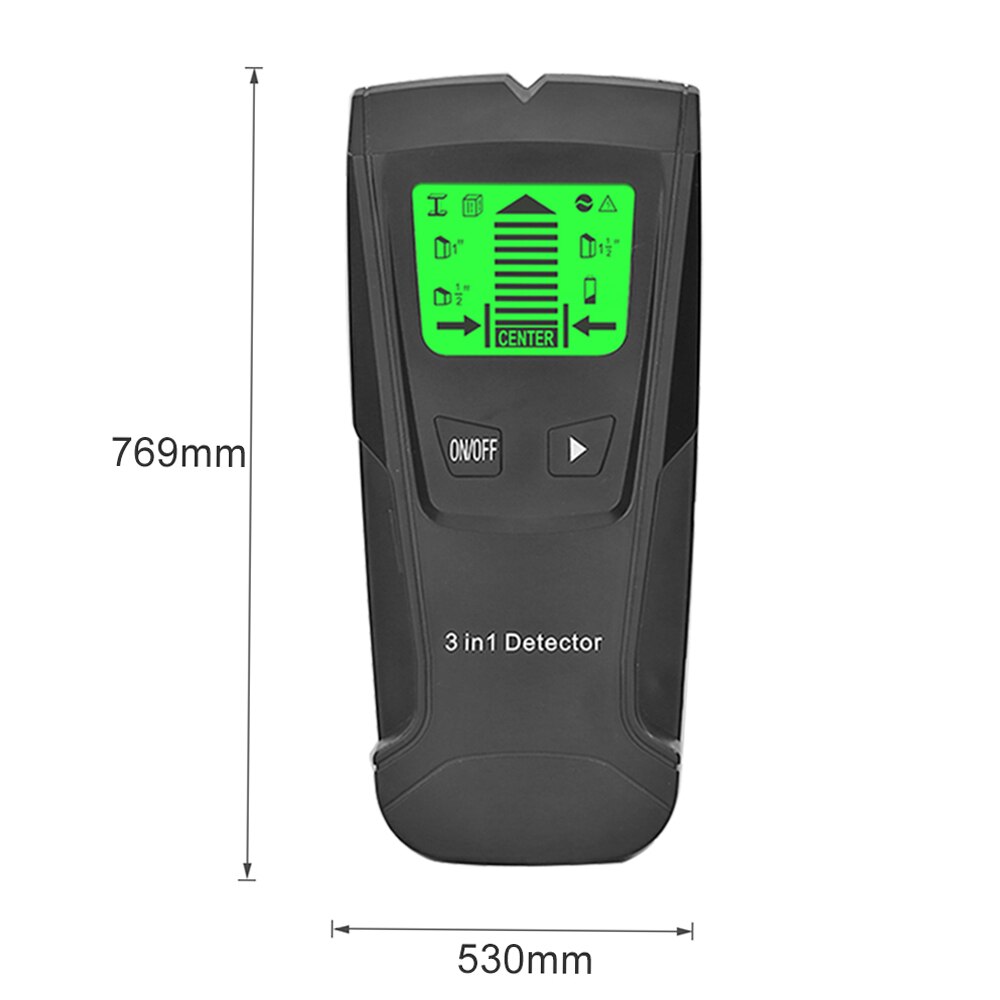 3 In 1 Sensor Wand Scanner Rohr Finder Rohr Draht Detektor Elektronische Stud Locator Holz Balken Wand Metall Detektor Zubehör: Black