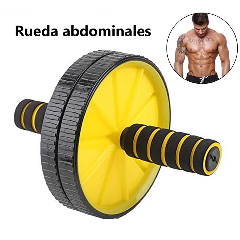 Rueda abdominal rodillo abdominales ejercitador Deporte Ejercicio En casa fitness gym equipment musculacion abs ab roller con Doble ruedas Multifuncinal Resistente Útil Unisex para adultos Color Aleatorio