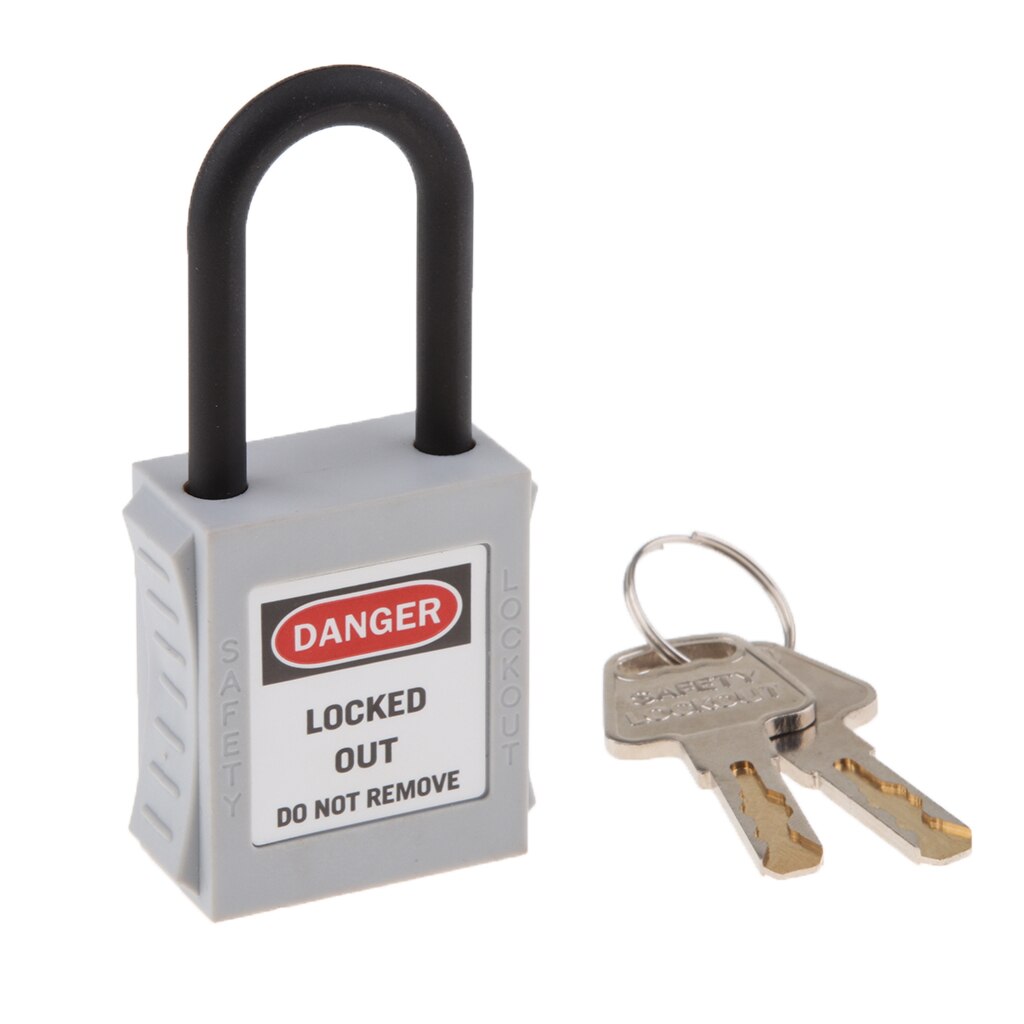 Safety Lock Padlock Engineering Plastic PVC, 10 Colors, Safe and Reliable: Grey