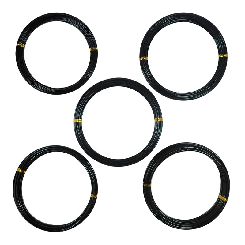 Geanodiseerd Aluminium Bonsai Training Draad 5-Size Starter Set-1.0Mm,1.5Mm,2.0Mm,2.5Mm,3.0Mm(147 Voeten Totaal)-Kies Uw Kleur (5 Size: Default Title