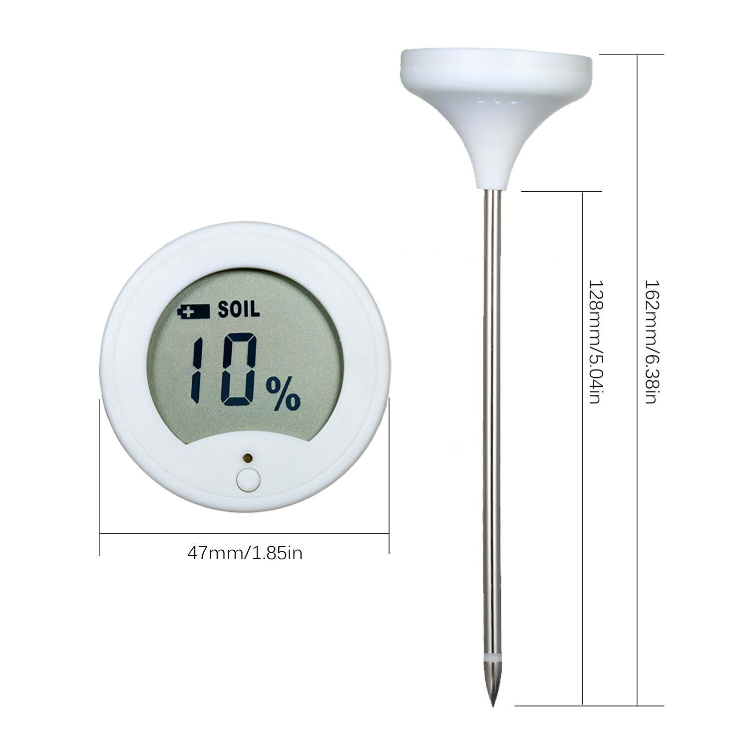 Soil Moisture Tester LCD Digital Soil Tester Soil Moisture Meter with 5-inch Probe Portable Soil Hygrometer