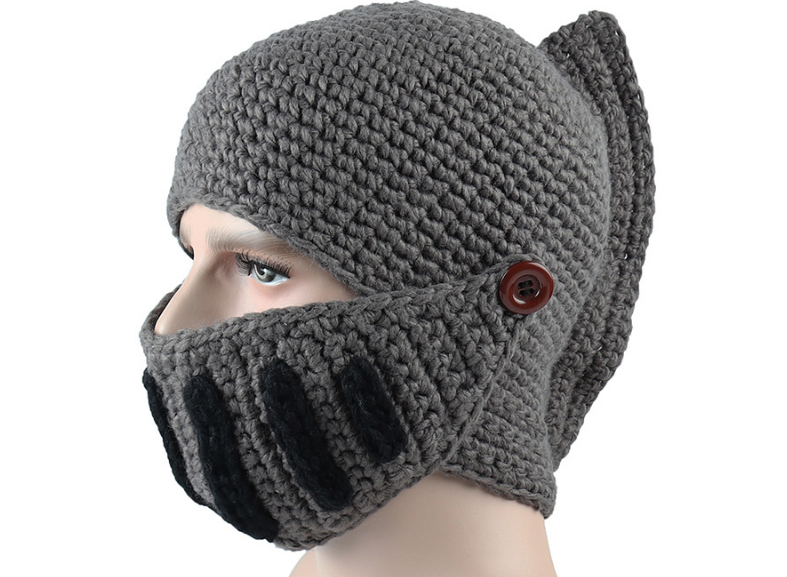 Di alta qualità di Inverno Cavaliere Romano Cappello di Lana Viso Collo Vento di Cotone Fatta A Mano Cappello Gladiatore Maschere Berretti cap per Il tempo libero