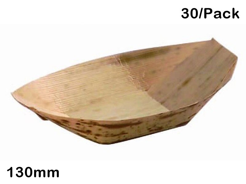 -suministros de boda para eventos, vajilla desechable ecológica, bote de hoja de bambú de 220mm, paquete de 20: 130mm