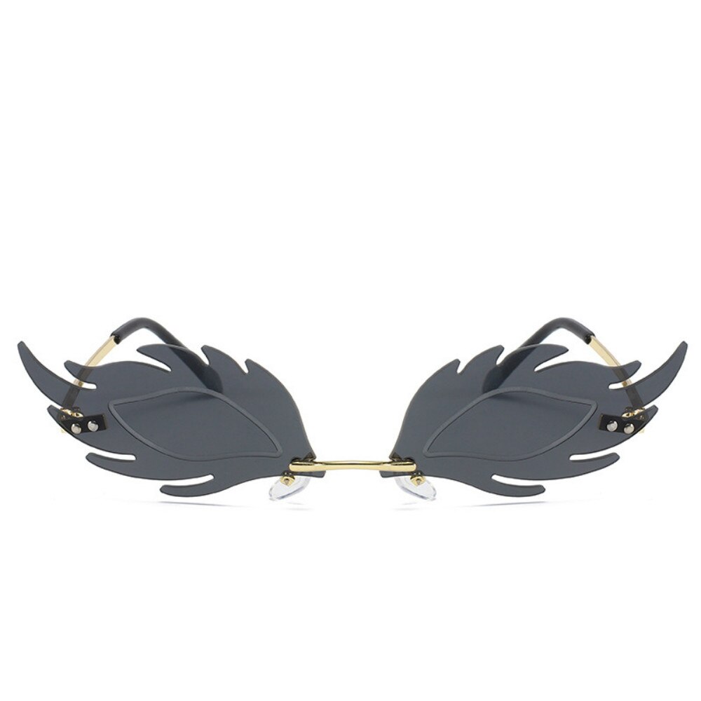 Feuer Flamme Sonnenbrille Frauen Männer Randlose Spiegel Brillen Luxus Trend Schmale Sonnenbrille Streetwear