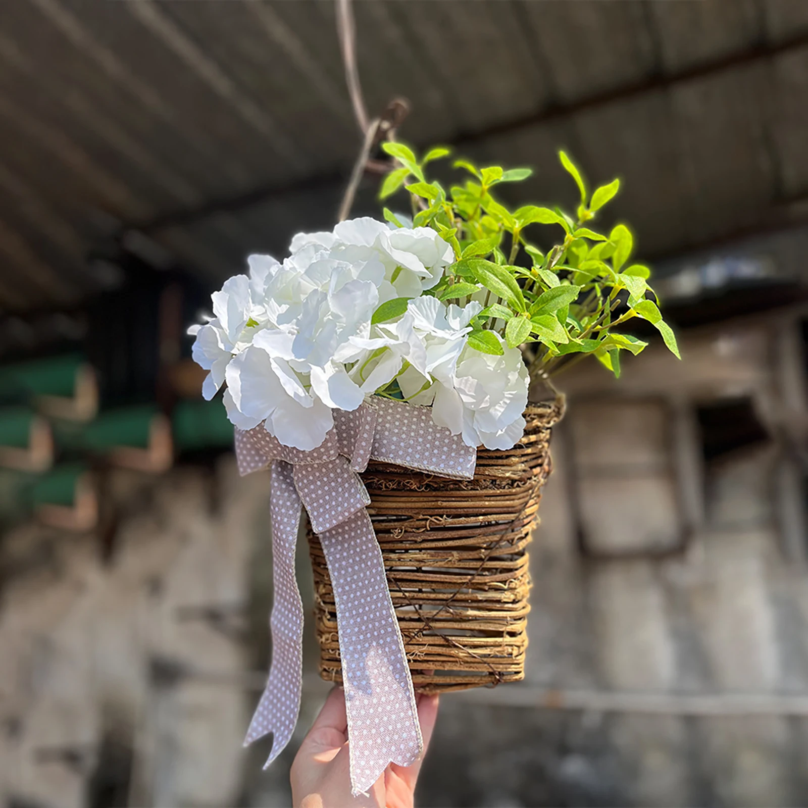 Ghirlande di lavanda per la decorazione della porta d'ingresso ghirlanda primaverile porta della fattoria appesa cestini di fiori di lavanda artificiale ghirlanda primaverile