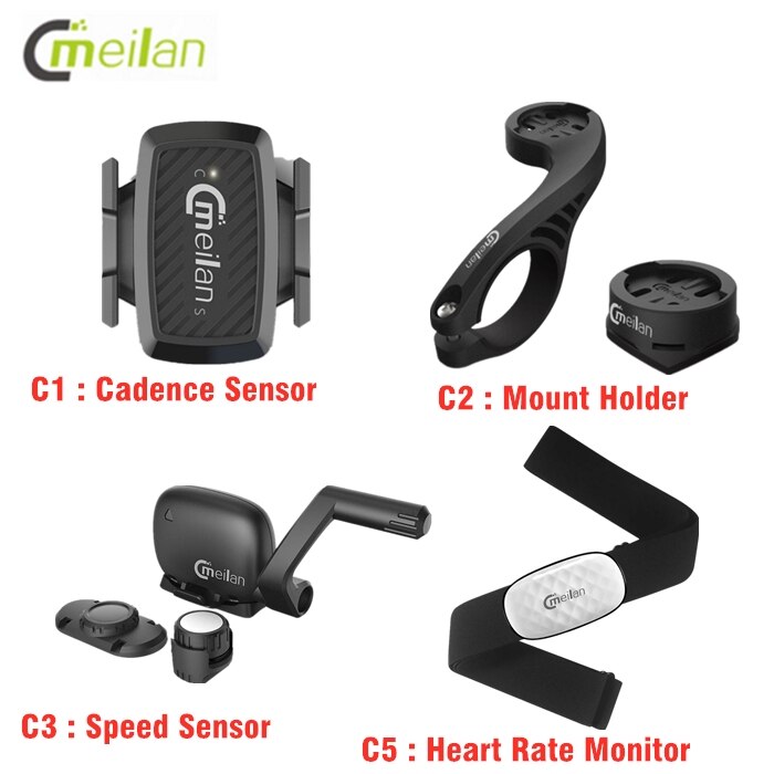 Meilan Cycling Computer Wireless Bike Computer Speed/Cadence Sensor Heart Rate Monitor Bike Speedometer 4.0 Bluetooth Odometer