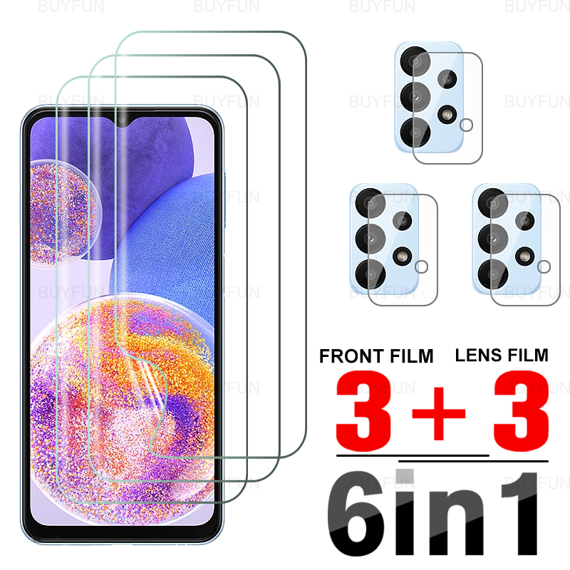 Per Samsung A23 6.6 pollici 6in1 custodia morbida in pellicola idrogel anteriore per Samsung Galaxy A 23 23A A23 Samsun M23 pellicola salvaschermo: For Galaxy A23