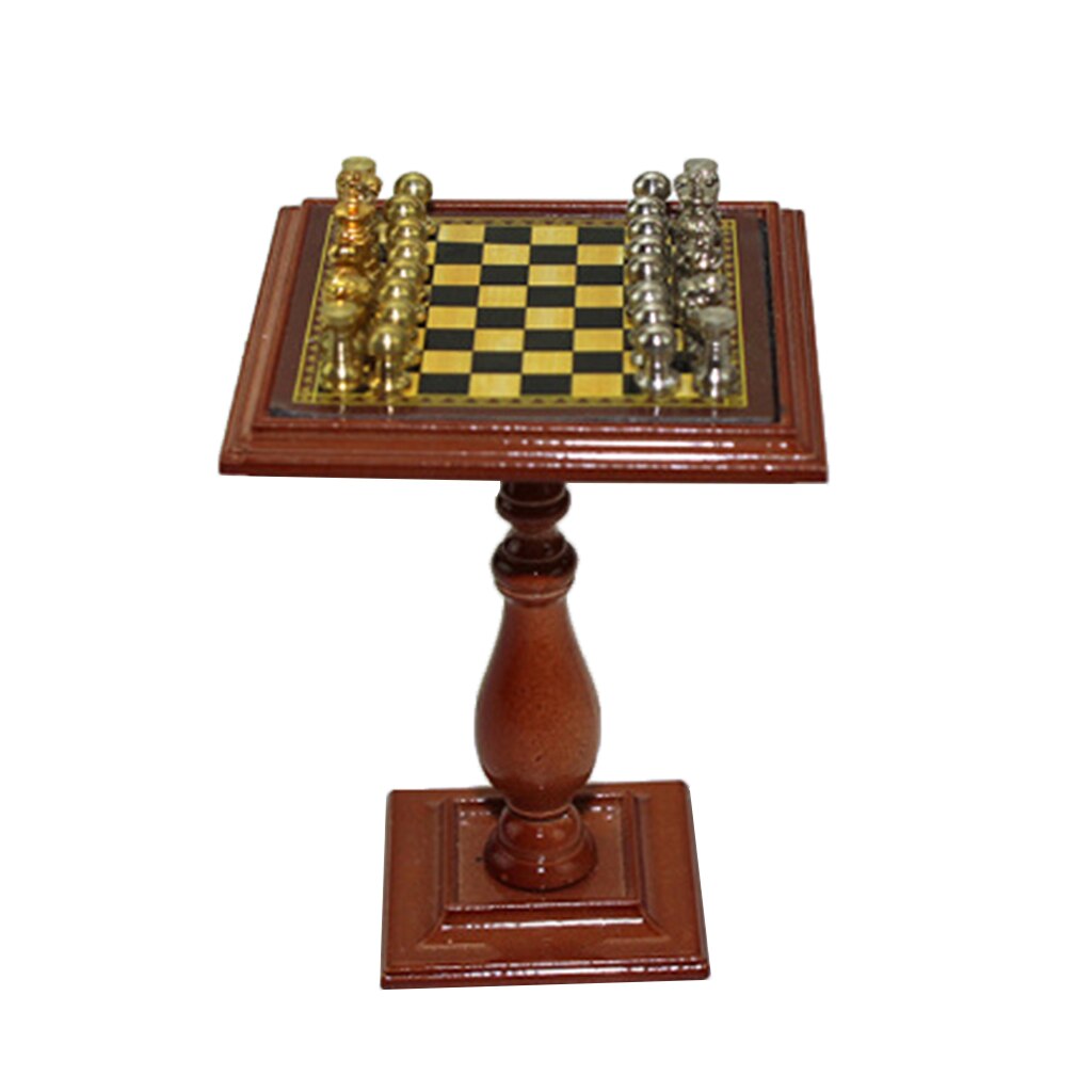 1/12 in miniatura di Scacchi Magnetico impostato Da Tavola Casa di Bambola Giochi Di Imitazione Giocattoli Decorazione