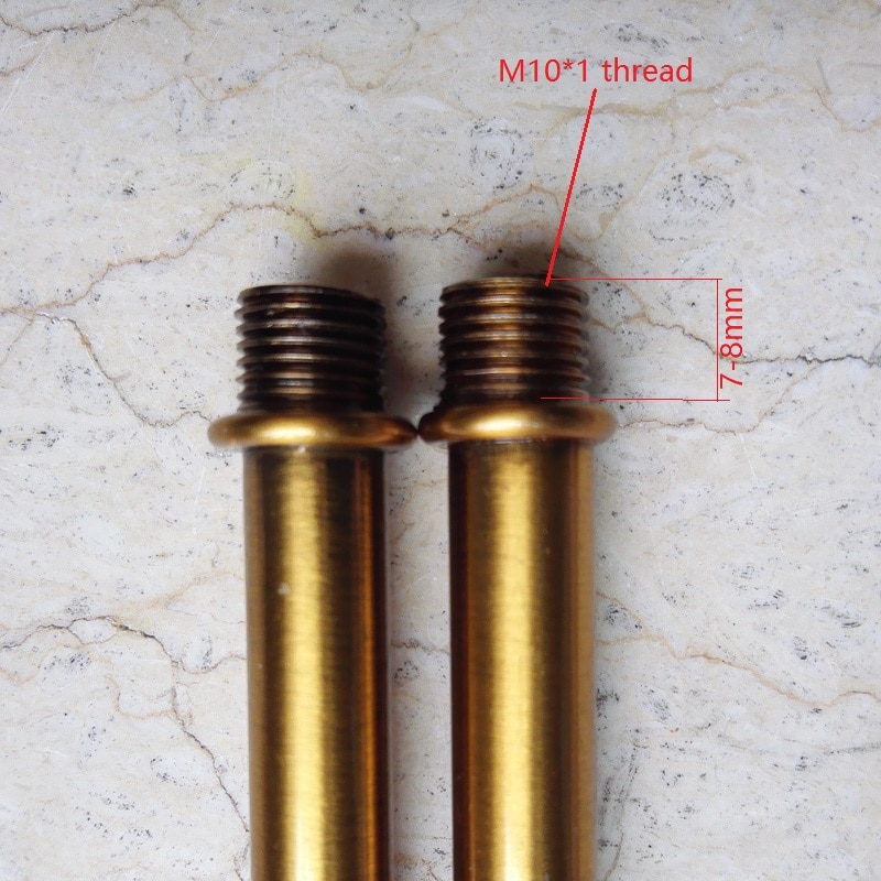 4pieces/lot Retro Vintage M10*1mm antique gold hollow tube with double head Lamp Base E27 Socket Holder Droplight Extension Rod