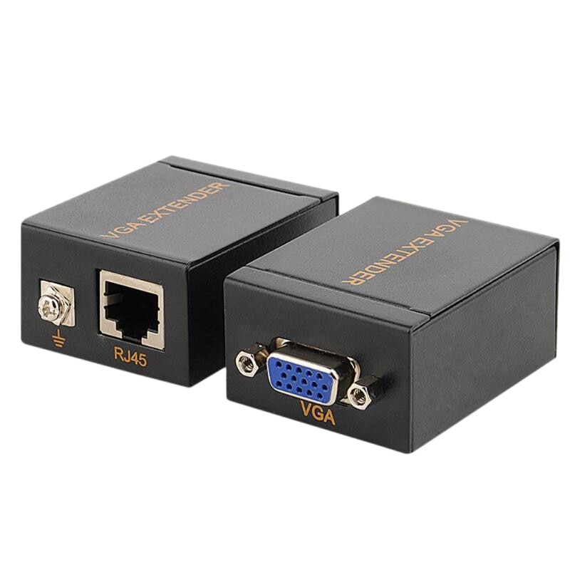 60M Vga RJ45 Signaal Extender Over Lan Ethernet Zender Ontvanger Adapter Voor Pc Video Transmissie