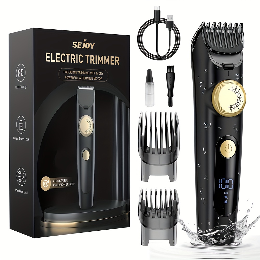 Sejoy Hair Clippers Trimmer for Men Hair Beard Body Arm Electric Outline Edgers Shaver: black